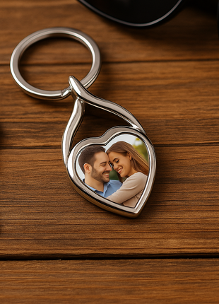 Metalen Hart Sleutelhanger voor Sublimatie – Inclusief Plaatje & Luxe Geschenkdoos