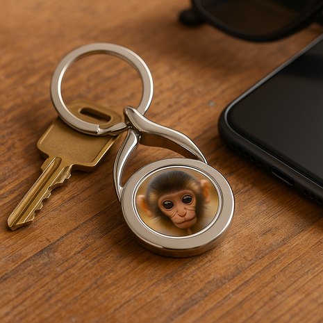 Metalen Ronde Sleutelhanger voor Sublimatie – Inclusief Plaatje & Luxe Doosje