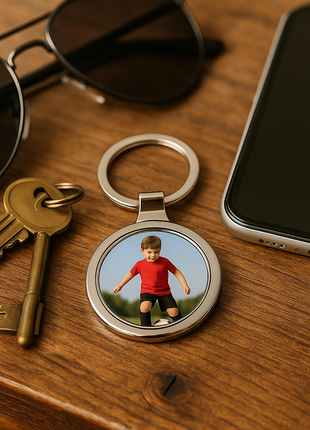 Metalen Sleutelhanger Rond – 7x4 cm Sleutelhanger voor Sublimatie Bedrukking Gepersonaliseerde Sleutelhanger Blanco