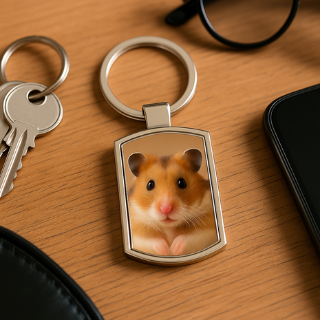 Metalen Sleutelhanger Rechthoek 3x7,5 cm – Geschikt voor Sublimatie en Personalisatie