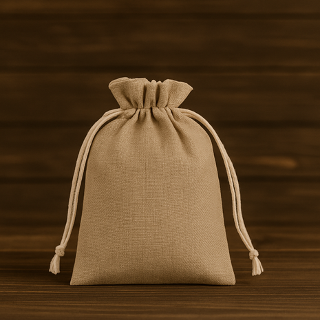 Jute Zak 35 x 38 cm voor Sublimatie – Beige Cadeauzak van Natuurlijke Jute