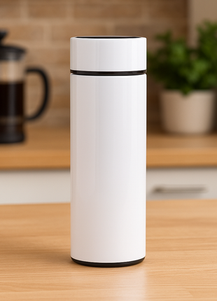 Roestvrijstalen Sublimatiethermosfles 450 ml met Thermometer – Dubbelwandige Isolatiefles