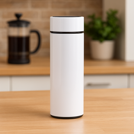 Roestvrijstalen Sublimatiethermosfles 450 ml met Thermometer – Dubbelwandige Isolatiefles