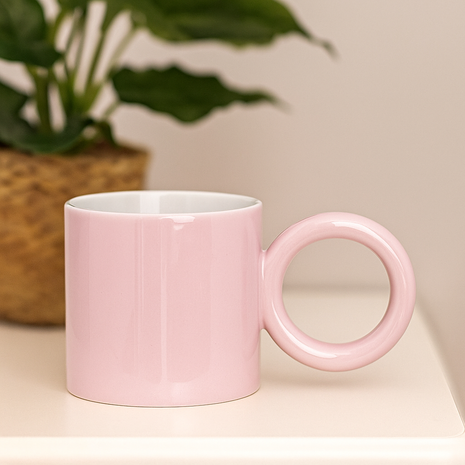 Mok 280 ml met Rond Handvat voor Sublimatie – Roze