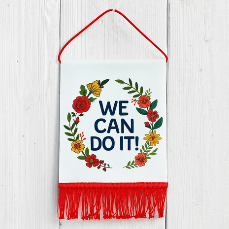Banner mit roten Fransen zur Sublimation 