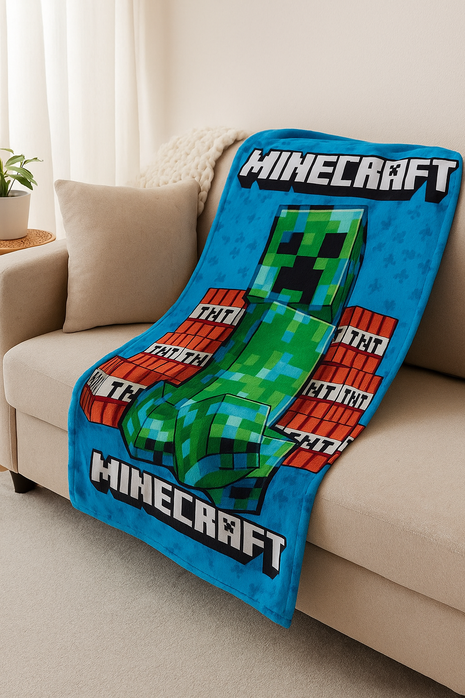 Minecraft Fleecedeken – Creeper Design – 100 x 140 cm