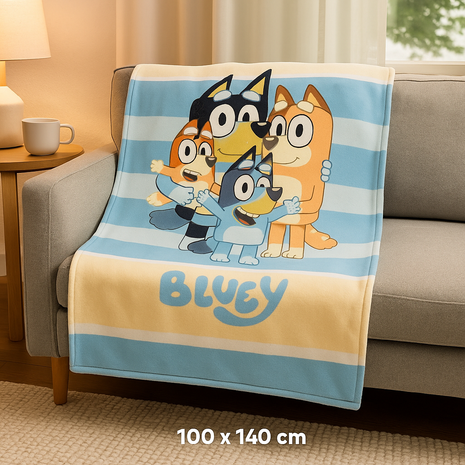 Bluey Fleecedeken – Familie Design – 100 x 140 cm