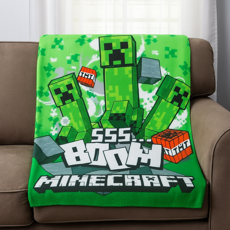 Minecraft Fleecedeken – Boom Creeper Design – 100 x 140 cm