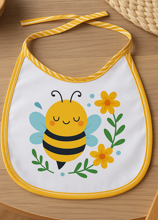 Slabbetje met Geel gestreepte bies voor sublimatie