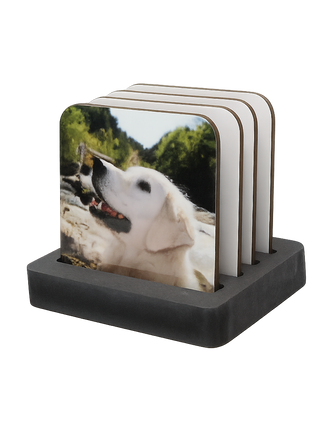 Untersetzer quadratisch aus Pappe und Kork glänzend zur Sublimation 