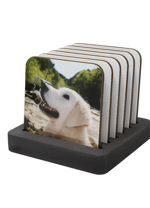 Untersetzer quadratisch aus Pappe und Kork glänzend zur Sublimation 