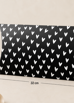 Gondeldoos XL ‘Hartjes voor Jou’ Zwart/Wit – 32 × 8 × 26 cm – Per Stuk