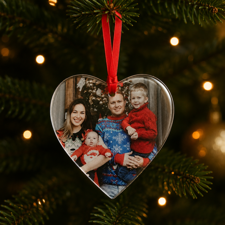 Glazen Hart Small Voor Sublimatie Personaliseerbare Glastegel in Hartvorm