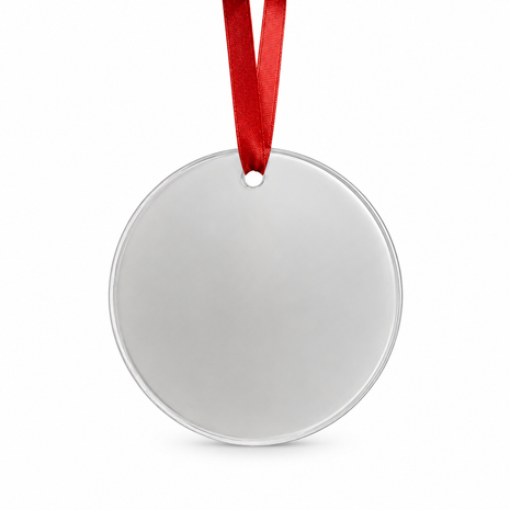 Glazen Kerstboomhanger Ø 7,5 cm Ronde Hanger voor Sublimatie & Personalisatie