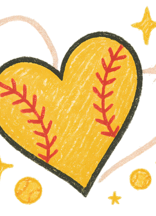 Dtf Print Softball Heart