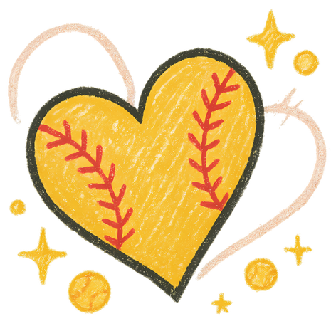Dtf Print Softball Heart