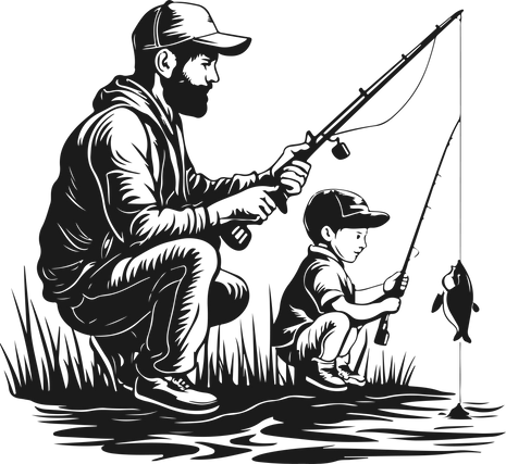 Dtf Print Dad & Son Fishing