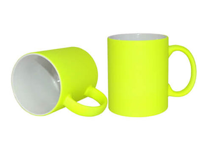 330ml (11oz) Mok Fluo Mat Geel voor sublimatie