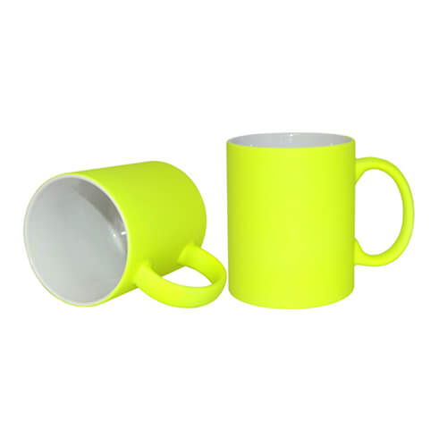 330ml (11oz) Mok Fluo Mat Geel voor sublimatie