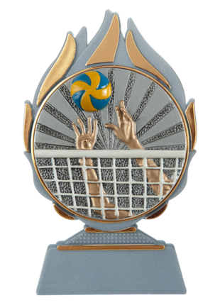 Gouden volleybal sporttrofee met sublimatieplaatje voor gepersonaliseerde volleybalprijzen