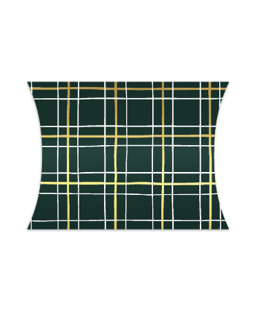 Groen gondeldoosje met klassiek kerstruitdessin van 14 × 2,4 × 11 cm
