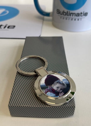 Metall-Schlüsselanhänger rund 7 x 3,5 cm zur Sublimation