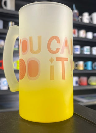 Verschillende kleuren Glazen Bierpul 470ml Frosted Gradient voor sublimatie