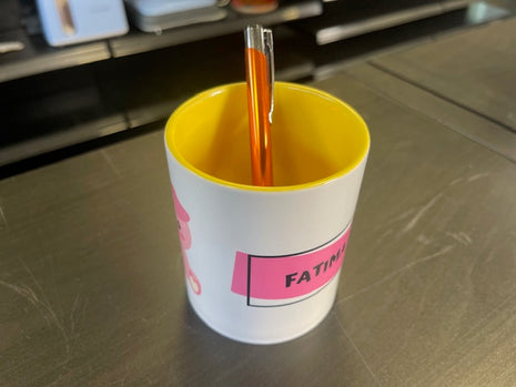 Ceramic Pen Holder Yellow for Sublimation 