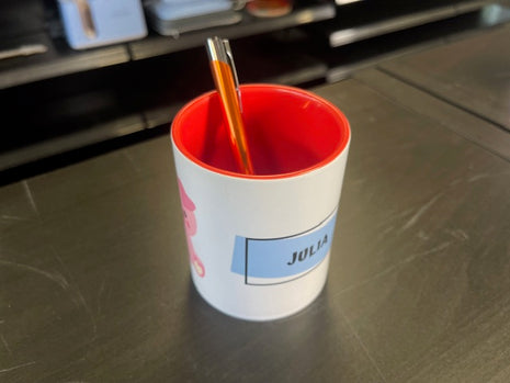 Ceramic Pen Holder Red for Sublimation 