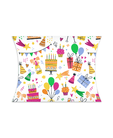 Kleurrijk Birthday Doodles gondeldoosje van 14 × 2,4 × 11 cm voor verjaardagscadeautjes