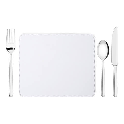 PU Leren Placemat 23 x 19 cm Wit voor sublimatie