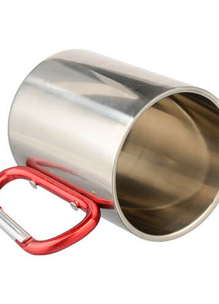 300ml (10oz) Mok RVS Zilver voor sublimatie met karabijnhaak