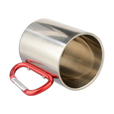 300ml (10oz) Mok RVS Zilver voor sublimatie met karabijnhaak