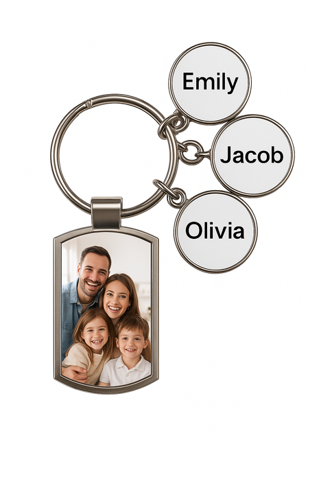 Metalen Sleutelhanger 2,5 x 5 cm met 3 Ringen voor Sublimatie - afbeelding 2