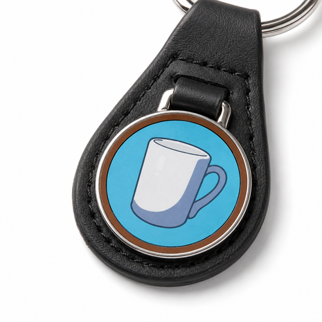 Metalen Sleutelhanger met Leren Detail voor Sublimatie – Verschillende Modellen (incl. plakplaatje & tape)