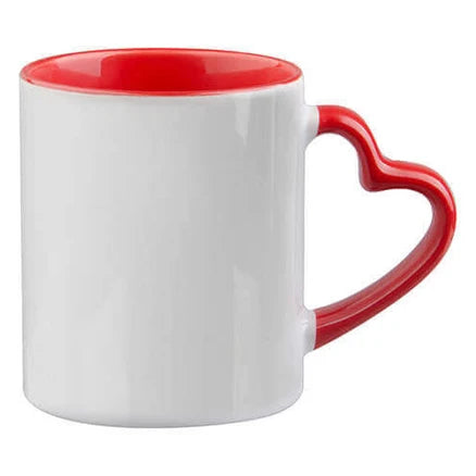 330ml (11oz) Duo Color Mok met hart oor rood voor sublimatie