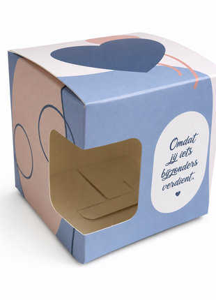 Mokkendoosje – Blue Hearts | Blauw Cadeaudoosje voor Mok