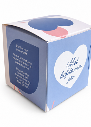 Mokkendoosje – Blue Hearts | Blauw Cadeaudoosje voor Mok