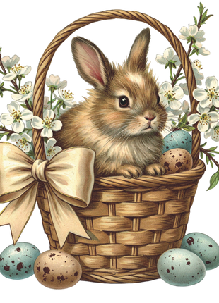 Dtf Print Pasen Konijn in mand