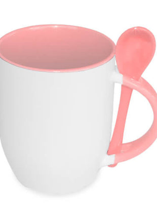 Rode JS Coating sublimatie mok met lepel van 330 ml keramische mok voor sublimatie bedrukking