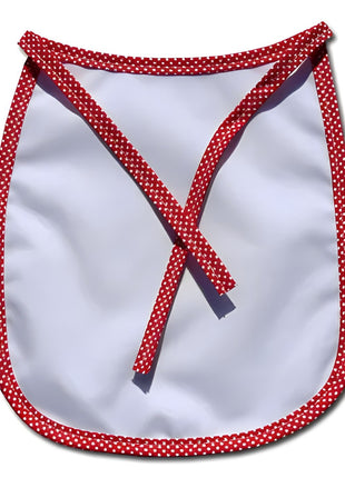 Slabbetje met Rode bies met witte stippen voor sublimatie