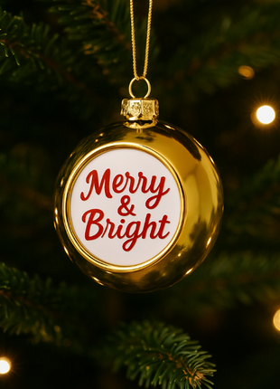 Kerstbal Goud Ø8cm voor sublimatie
