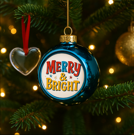 Kerstbal Blauw Ø8cm voor sublimatie
