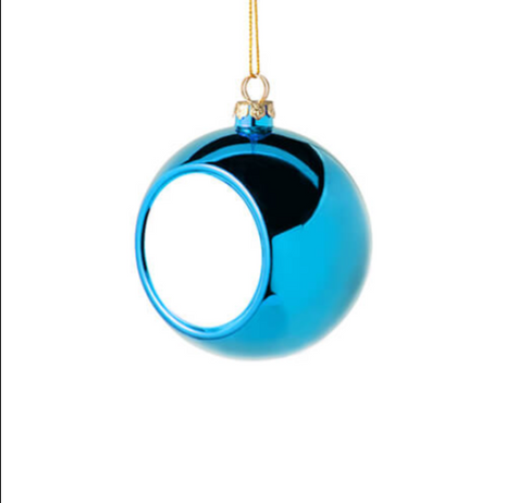 Kerstbal Blauw Ø8cm voor sublimatie