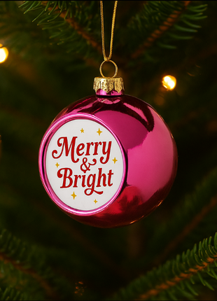 Kerstbal Roze Ø8cm voor sublimatie