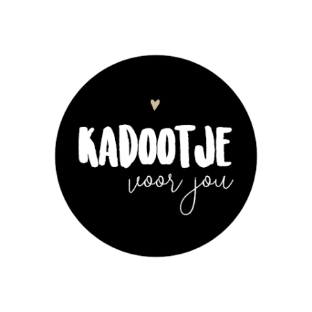 Set van 20 ronde zwarte Kadootje voor jou stickers van 40 mm