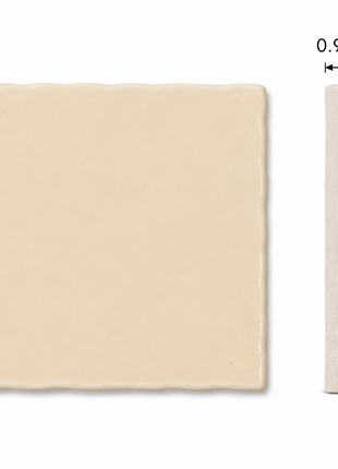 Spaanse Malaga Crema keramische glans tegel 10x10 cm geschikt voor vinyl en folie print toepassingen