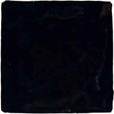 Spaanse Malaga Negro zwarte keramische glans tegel 10x10 cm geschikt voor vinyl en folie print toepassingen
