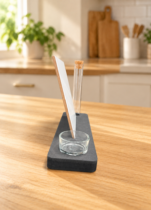 Sublimatieset met tegel 15 × 15 cm, glazen flesje en waxinelichthouder