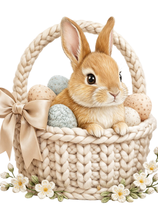 Dtf Print Pasen Konijn in mand